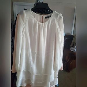 Romwe White Ruffle Top
